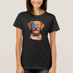 Camiseta Labrador Retriever Bandera Padre Madre Lab Rojo Zo