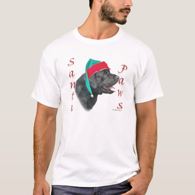 Camiseta Labrador Retriever (blk) Santa Paws (Anverso)