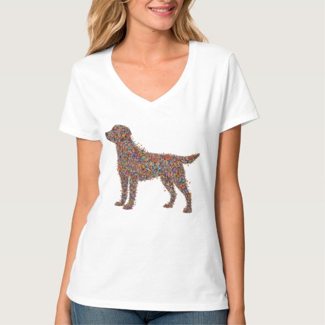 Camiseta Labrador Retriever Butterfly Silhouette Dog Lover (Anverso)