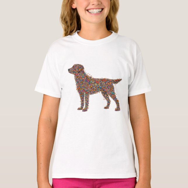 Camiseta Labrador Retriever Butterfly Silhouette Dog Lover (Anverso)
