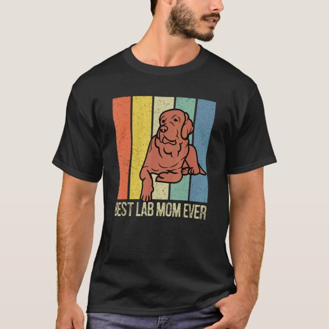 Camiseta Labrador Retriever Chocolate Lab Mamá Retro Combin (Anverso)