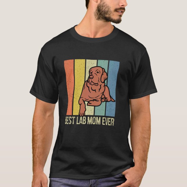 Camiseta Labrador Retriever Chocolate Lab Mamá Retro Combin (Anverso)