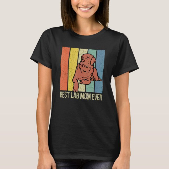 Camiseta Labrador Retriever Chocolate Lab Mamá Retro Combin (Anverso)