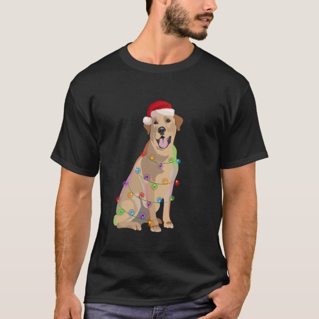 Camiseta Labrador Retriever Christmas Lights Xmas Dog Lover (Anverso)