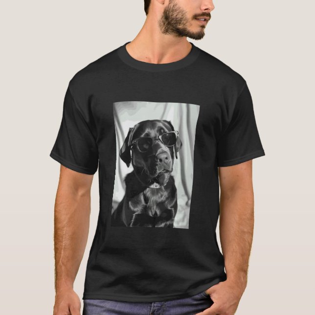 Camiseta Labrador Retriever con Gafas de Sol Foto de Perro  (Anverso)