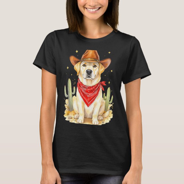 Camiseta Labrador Retriever Cowboy Dog Western Llabrador Co (Anverso)