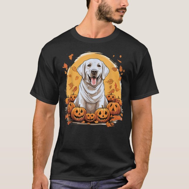 Camiseta Labrador Retriever Dog Breed Pet Halloween Pumpkin (Anverso)