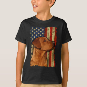 Camiseta Labrador Retriever Foxred Bandera de EE. UU. Labra