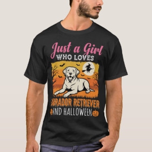 Camiseta Labrador Retriever Halloween Chica Perro Vintage
