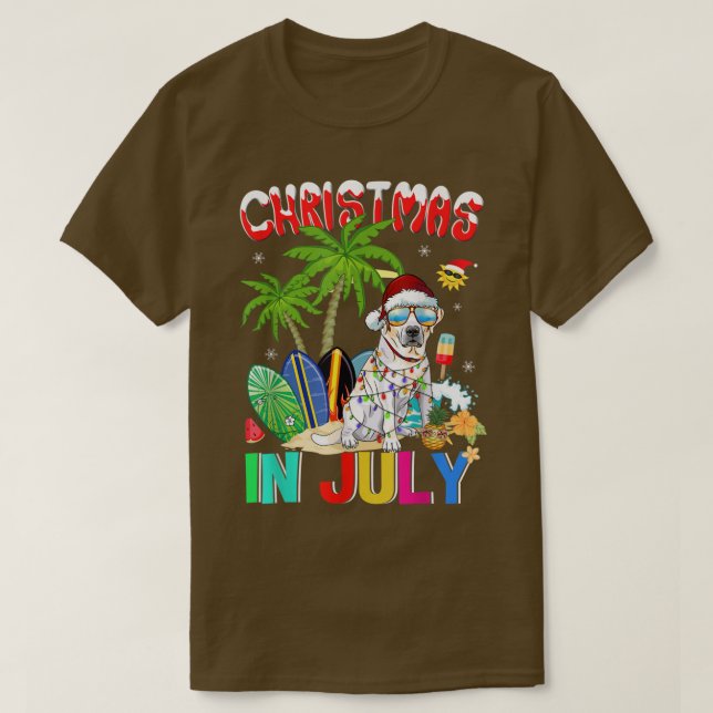 Camiseta Labrador Retriever in Santa Hat Sunglasses Christm (Diseño del anverso)