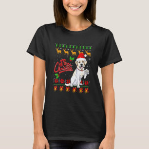 Camiseta Labrador Retriever Luces de Navidad Gorro de Santa