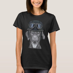 Camiseta Labrador Retriever marrón que lleva una motociclet