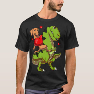 Camiseta Labrador Retriever montando T-Rex Dinosaurio