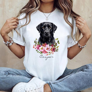 Camiseta Labrador Retriever negro a la acuarela