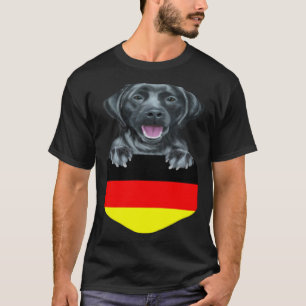 Camiseta Labrador Retriever Negro con Bandera de Alemania e