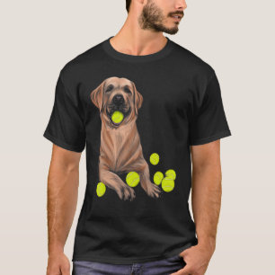 Camiseta Labrador Retriever Negro Pelota de Tenis Jugador d