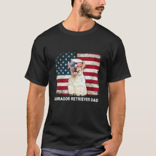 Camiseta Labrador Retriever Papá Bandera Americana El 4 De