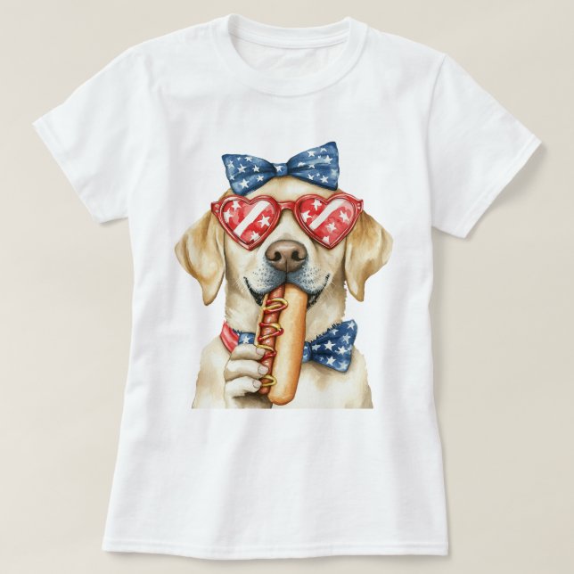Camiseta Labrador Retriever patriótico (Diseño del anverso)