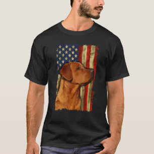 Camiseta Labrador Retriever rojo zorro bandera de EE. UU. L