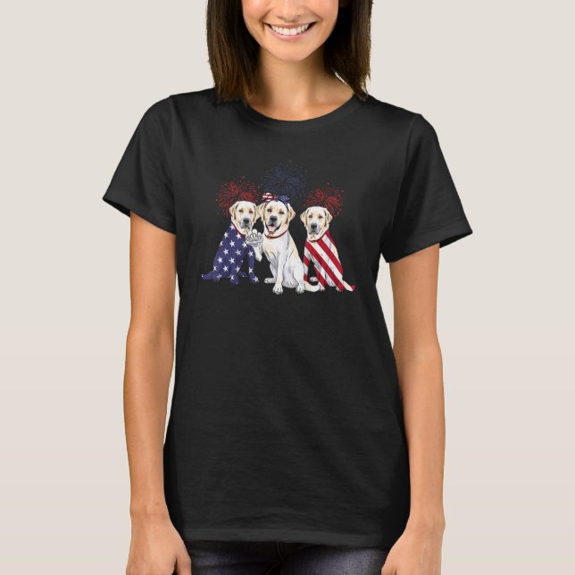Camiseta Labrador Retriever US Flag 4th Of July Independenc (Anverso)