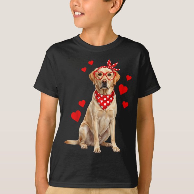 Camiseta Labrador Retriever Valentines Day Dog Lover Heart  (Anverso)