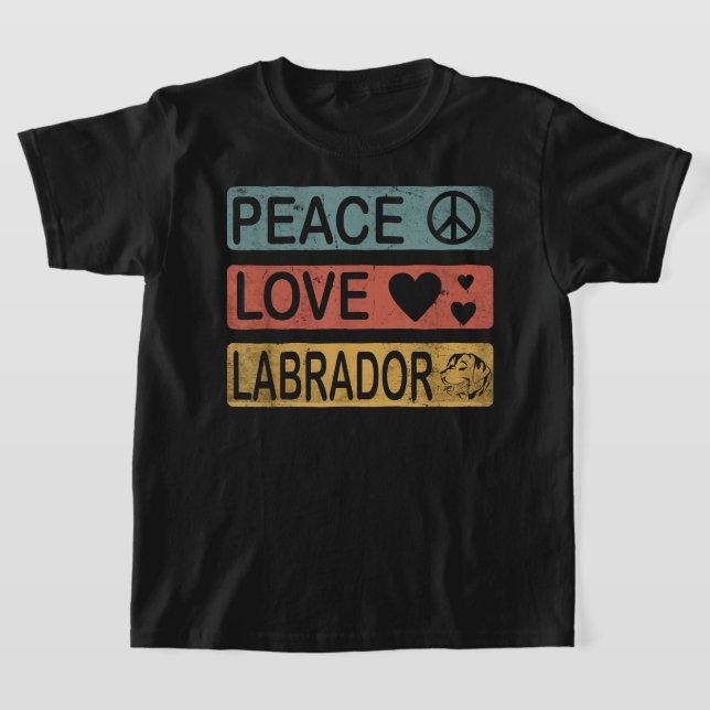 Camiseta Labrador Retro Diseño Paz Amor Labrador Funny (Distribución)