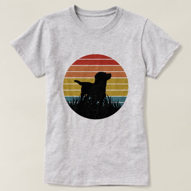 Camiseta Labrador Retro Sunset (Diseño del anverso)