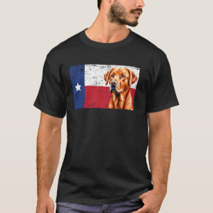 Camiseta Labrador rojo zorro bandera de Texas perro