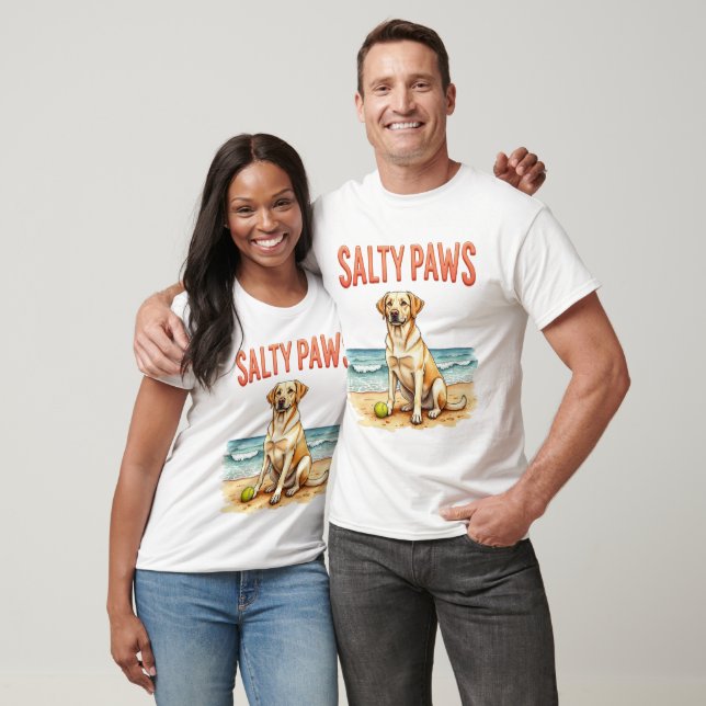 Camiseta Labrador Salty Paws Playa (Unisexo)