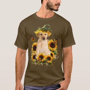 Camiseta Labrador Sunflower Mariposa Cute Perro Lover Regal
