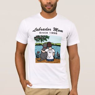 Camiseta Labrador y mamá negros personalizados 2