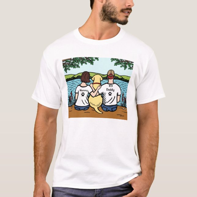 Camiseta Labrador y mamá y papá amarillos (Anverso)