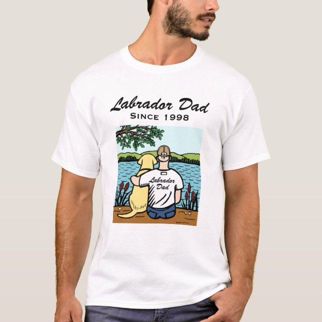 Camiseta Labrador y papá amarillos personalizados (Anverso)
