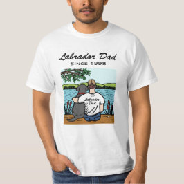 Camiseta Labrador y papá negros personalizados 2