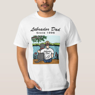 Camiseta Labrador y papá negros personalizados 2