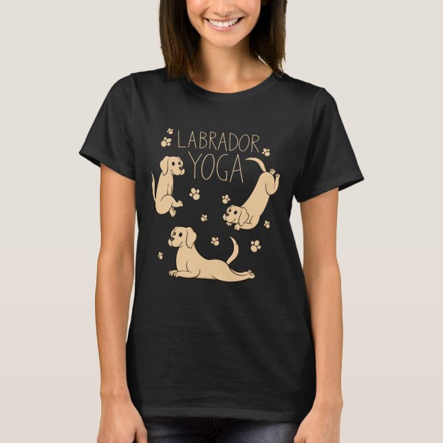 Camiseta Labrador yoga posa en posición de dueño de perro (Anverso)