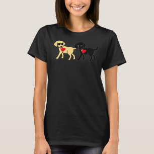 Camiseta Labradores Guay Amarillos Y Negros Con Corazón