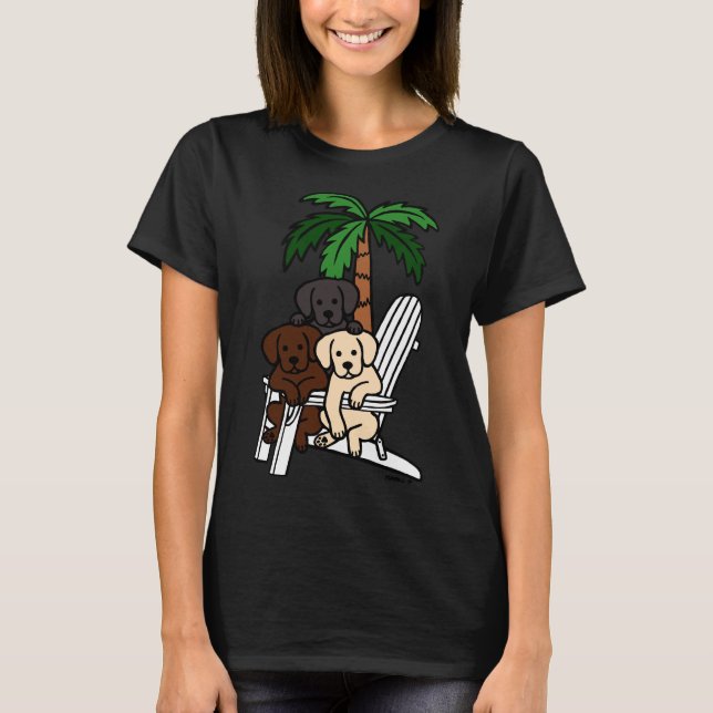 Camiseta Labradors de tumbonas de playa (Anverso)