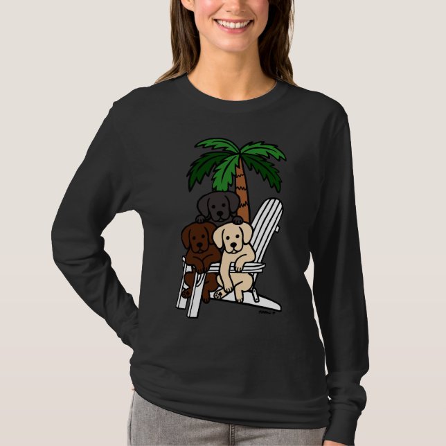 Camiseta Labradors de tumbonas de playa (Anverso)