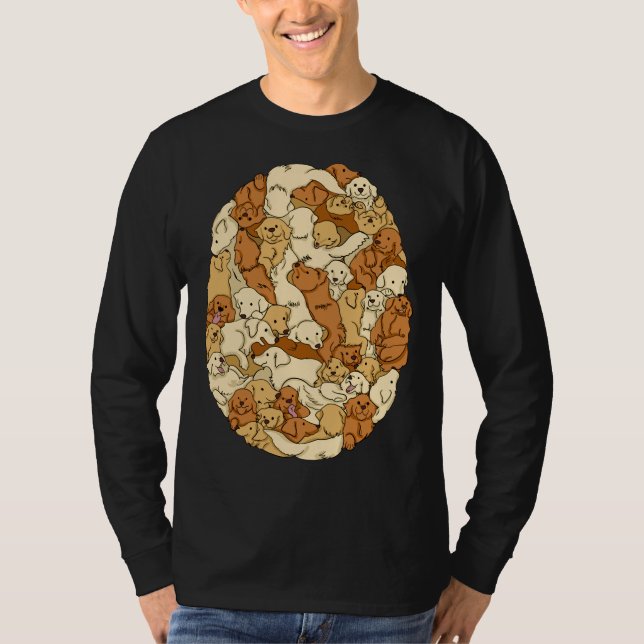 Camiseta Labradors Patrón de perro Labradores de oro (Anverso)