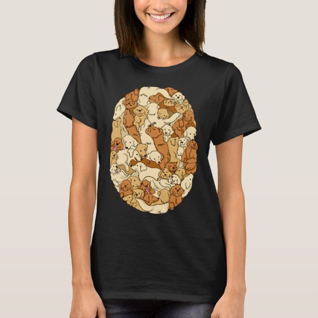 Camiseta Labradors Patrón de perro Labradores de oro (Anverso)