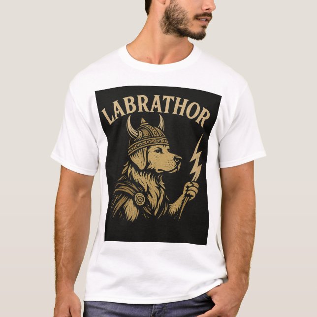 Camiseta "LABRATHOR" Labrador Norse Warrior T-Shirt (Anverso)