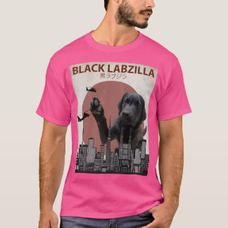 Camiseta Labzilla negra - perro de laboratorio gigante recu