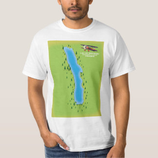 Camiseta Lac du Bourget, francia, mapa.