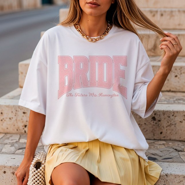 Camiseta Lace BRIDE Engagement Shower Bach Party (Personalize with names, dates, locations or events)