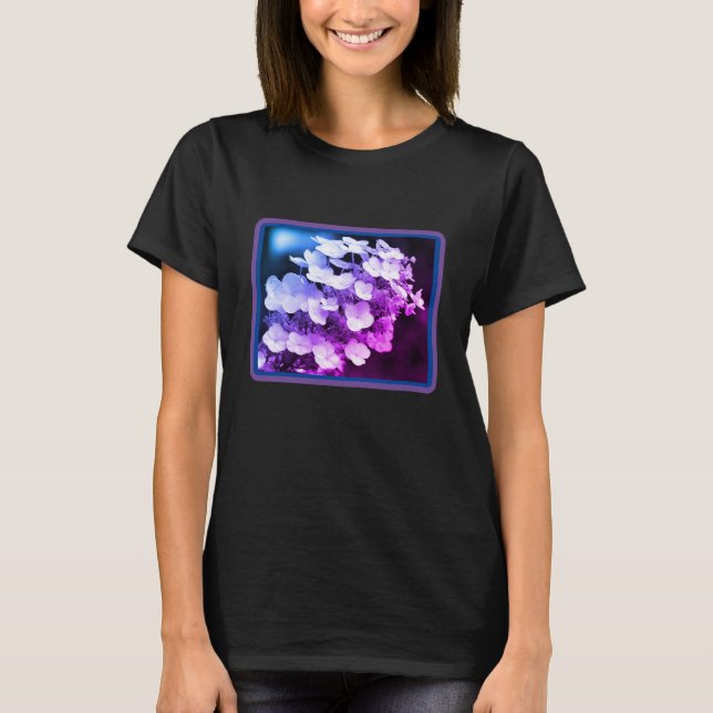 Camiseta Lacecap Hydrangea Tintado Blanco Y Negro (Anverso)
