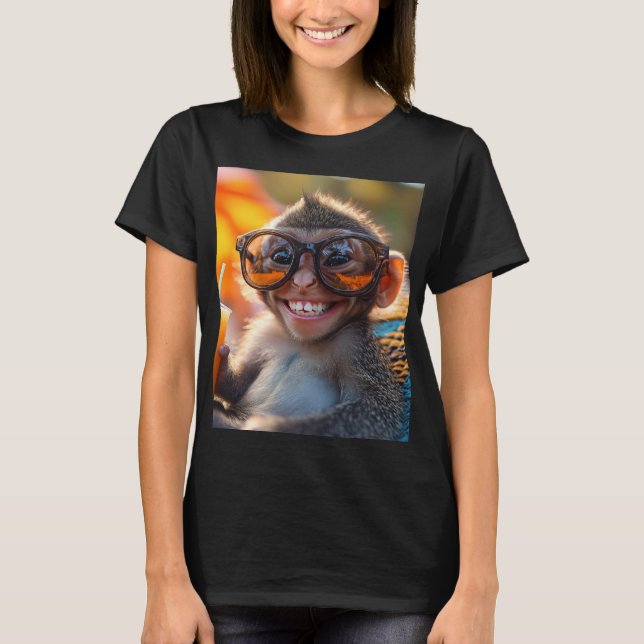 Camiseta Lächelnder Affe mit Sonnenbrille (Anverso)