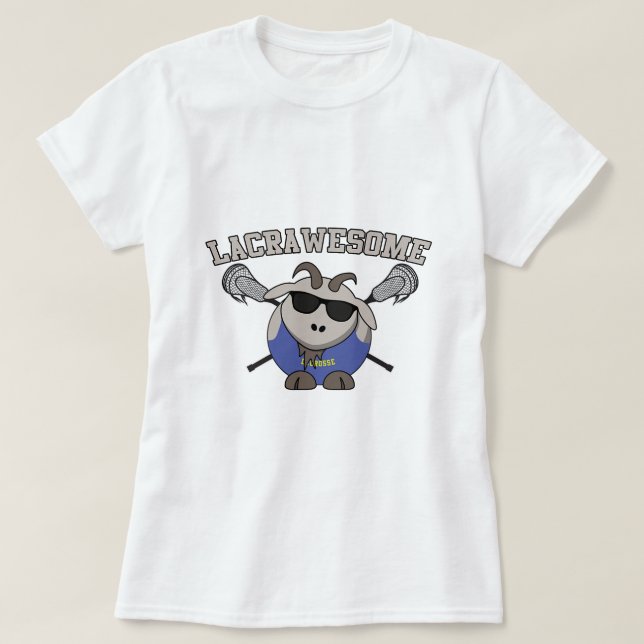 Camiseta Lacrawesome Funny Lacrosse Goat (Diseño del anverso)
