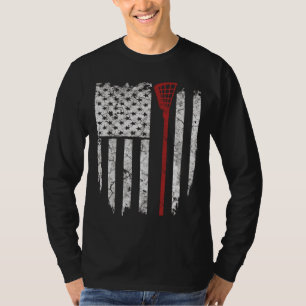 Camiseta Lacrosse Bandera Americana Hombres Regalos