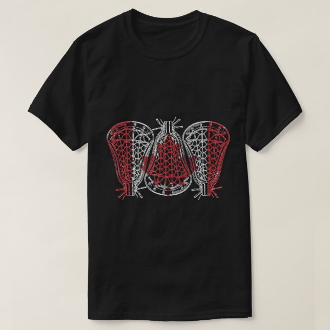 Camiseta Lacrosse Canada Flag Lacrosse Hombres Mujer Jugado (Diseño del anverso)